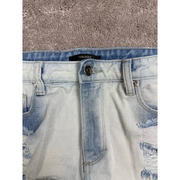 Forever 21 Distressed Cutoff Denim Shorts Size 27 Frayed Booty Jean - Picture 2 of 5